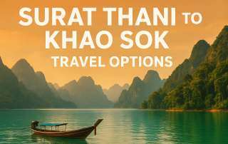 Surat Thani to Khao Sok travel options blog cover photo