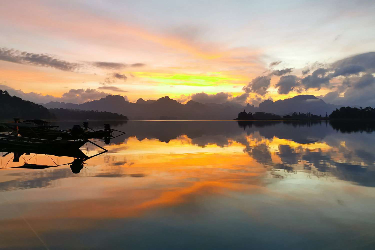 Beautiful sunset on the lake