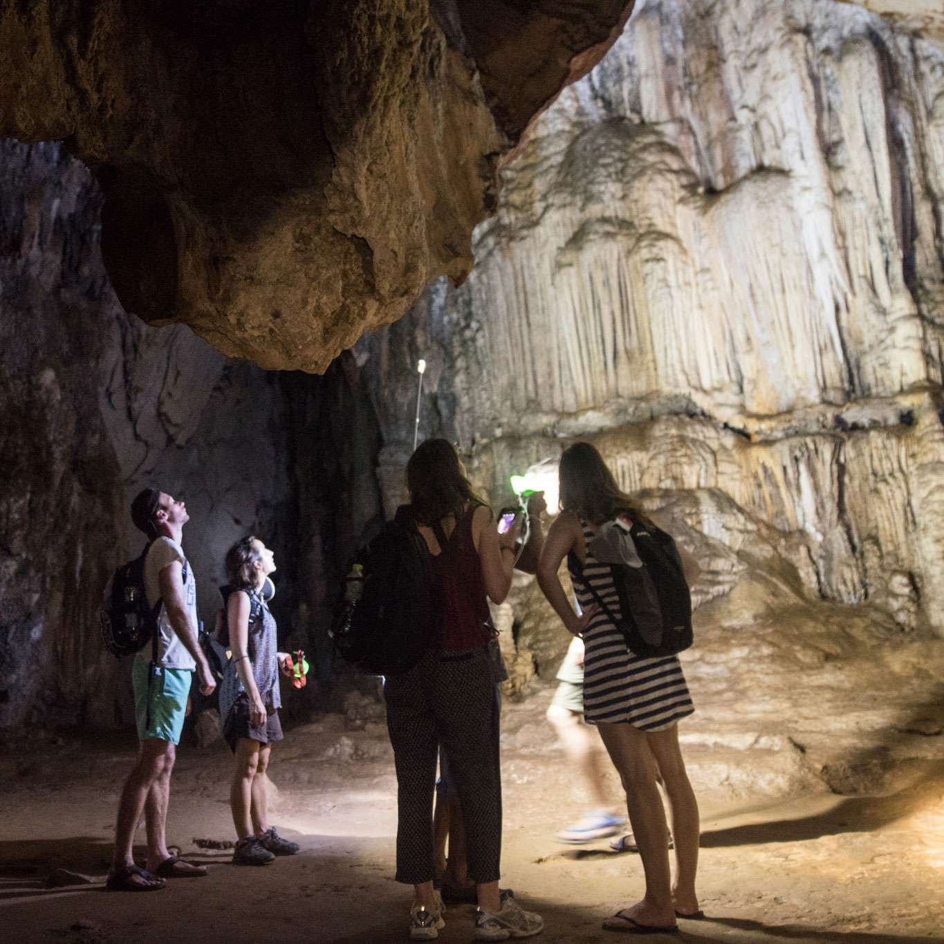 Exploring the caves on the Khao Sok floating bungalows tour