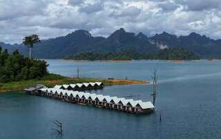 Rain clouds over Cheow Lan lake
