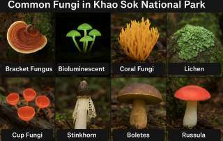 Common mushrooms of Khao Sok - types found in and around the National Park