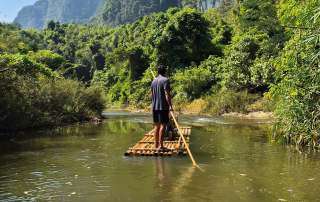 Bamboo rafting on the Sok River in Khao Sok
