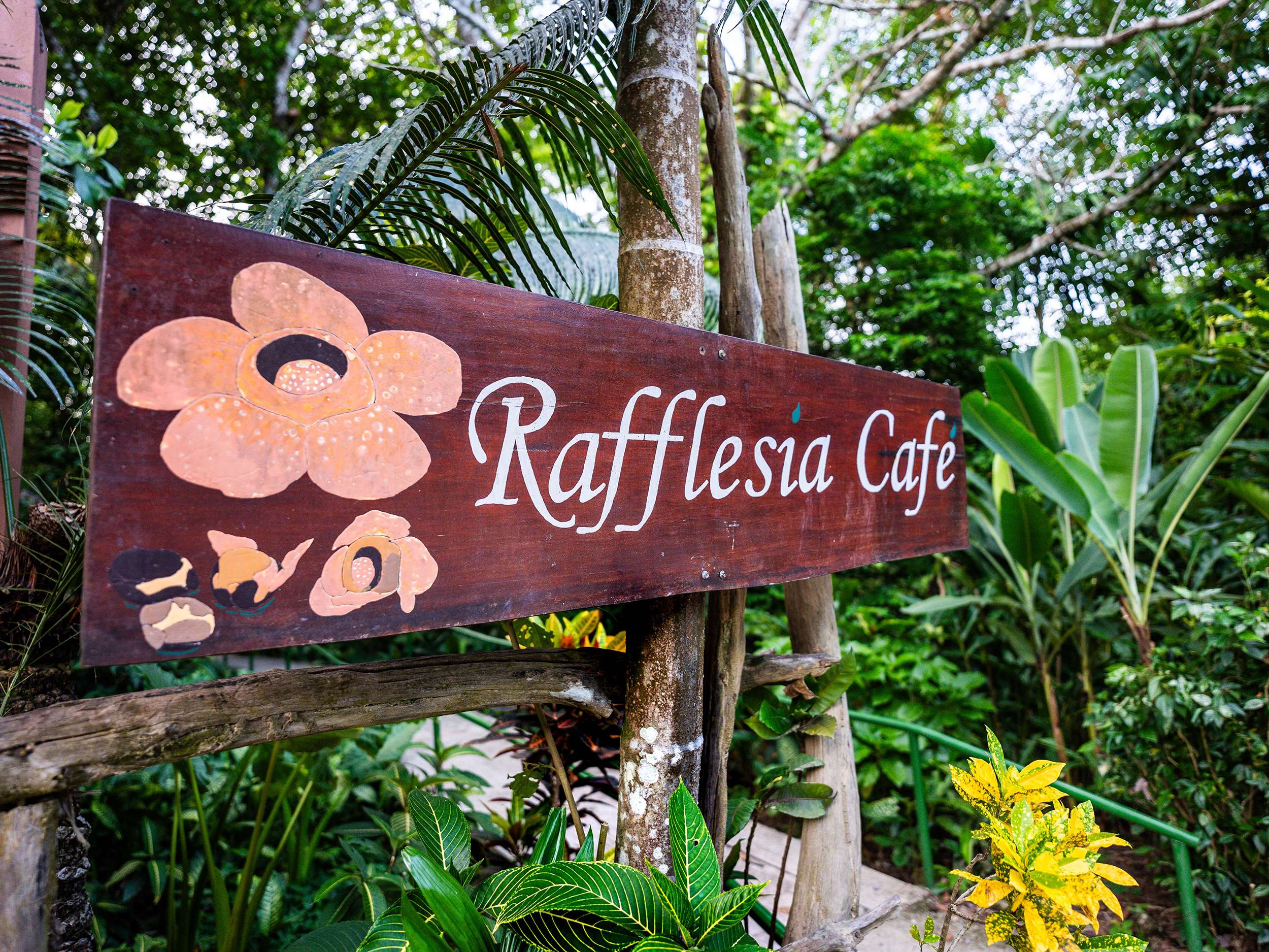 Rafflesia Cafe signpost