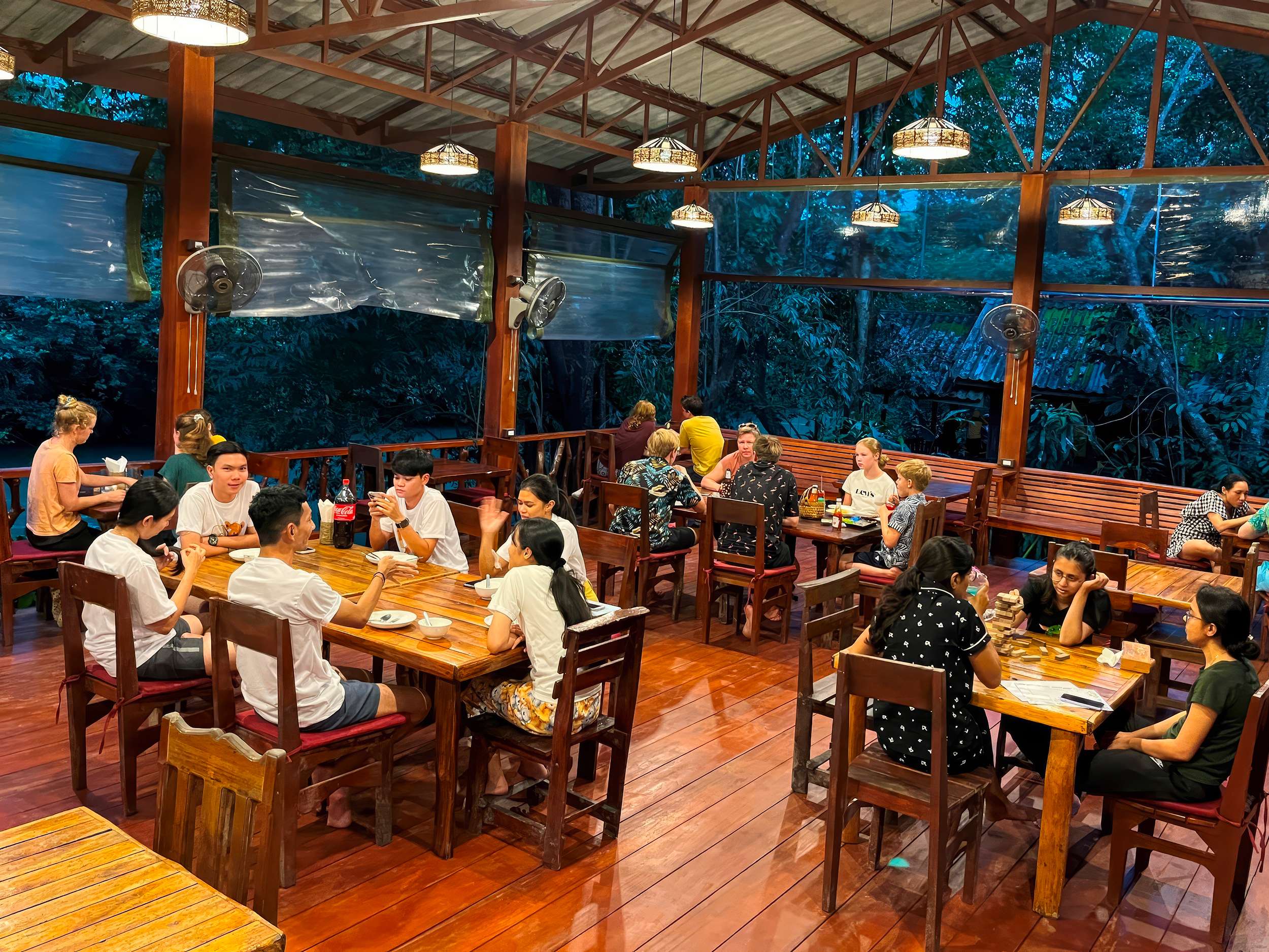 Groups of people enjoying the space