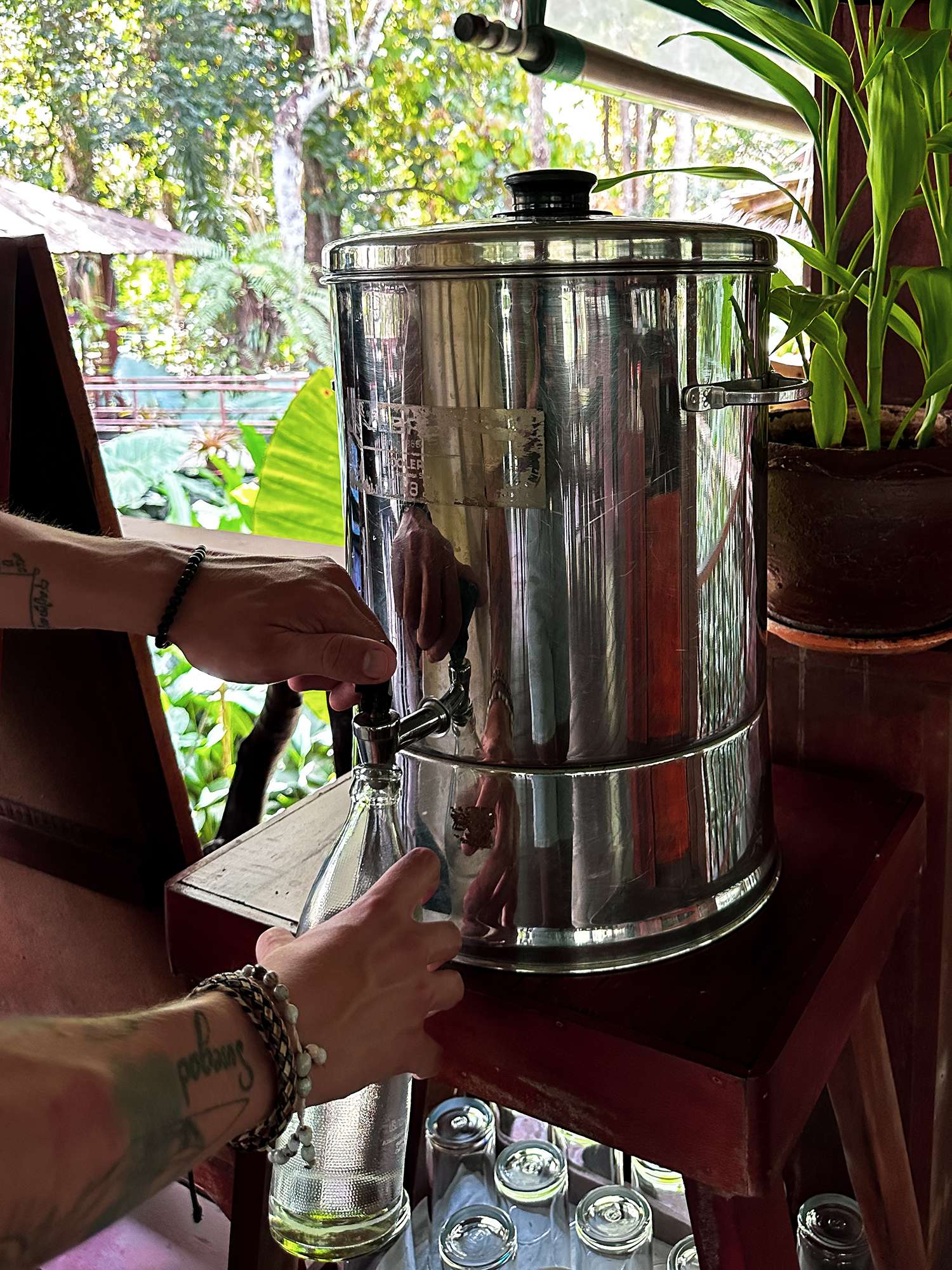 Free water refill station at Khao Sok Riverside Cottages
